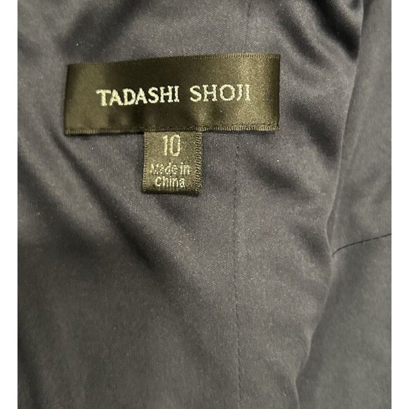 TADASHI SHOJI $473 Navy Lace Illusion Lined Evening Dress Size 10 Wedding Guest - Picture 10 of 10